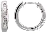 14k White Gold / Diamond Huggie Earrings 1/2 (12 mm)