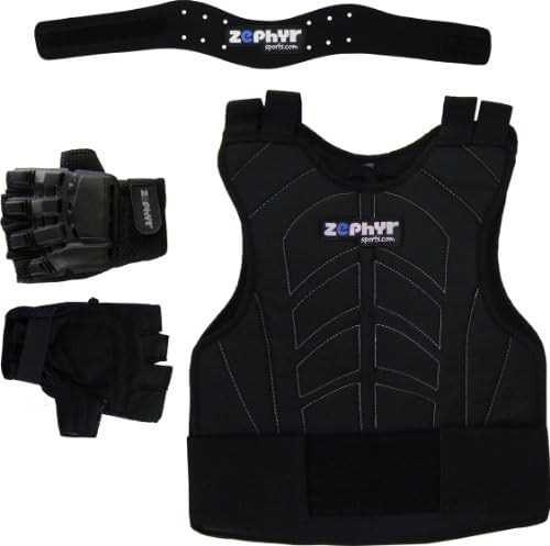 Zephyr Sports Padded Chest Protector Combo Package - Black