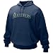 Nike Seattle Mariners Navy Blue Tackle Twill Hoody Sweatshirt image 2