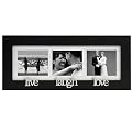 Live Laugh Love 3-Opening Photo Frame - Black (3x3")