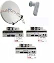 Satanlage P9 4 Teilnehmer Sch&uuml;ssel +3 Receiver SL35 + LNB