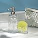 mDesign Blooms Kitchen Sink Soap Dispenser Pump and Sponge Scouring Pad Holder - Clear