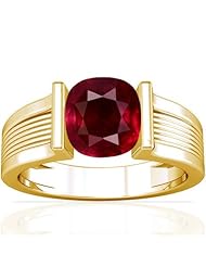 18K Yellow Gold Cushion Cut Ruby Solitaire Ring