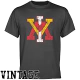 NCAA Virginia Military Institute Keydets Charcoal Distressed Logo Vintage T-shirt