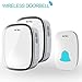 Wireless Doorbell, Anko Reaches 1000 Feet Distance Portable Operating Radio Range with 36 Chime Kit (1 Push Remote Button Transmitter+2 Receiver ,No Batteries Required for Receiver ,White)