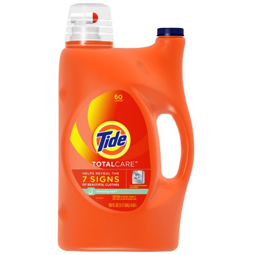 Huge save onbest clothes washing detergent Tide HE Total Care Liquid Detergent, Renewing Rain Scent, 60-Loads, Bottle (Pack of 2)