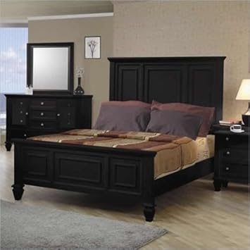 201321KW Coaster Sandy Beach Classic Panel Bed in Black Finish Cal.,Coaster Furniture,CST201321KW_NM061512I