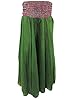 Womens Boho Skirt Green Vintage Sari Long Sari Harem Pants Bellydance