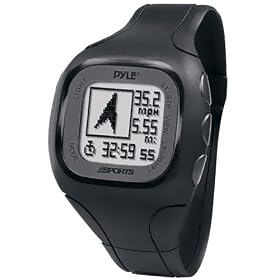 Pyle-Sports PSWGP405BK GPS Watch with Heart Rate Transmission, Navigation, Speed, Distance, Workout Memory, Compass, PC Link (Black)