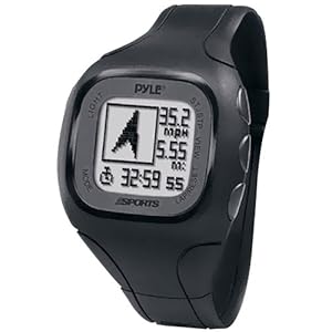 Pyle-Sports PSWGP405BK GPS Watch with Heart Rate Transmission, Navigation, Speed, Distance, Workout Memory, Compass, PC Link (Black)