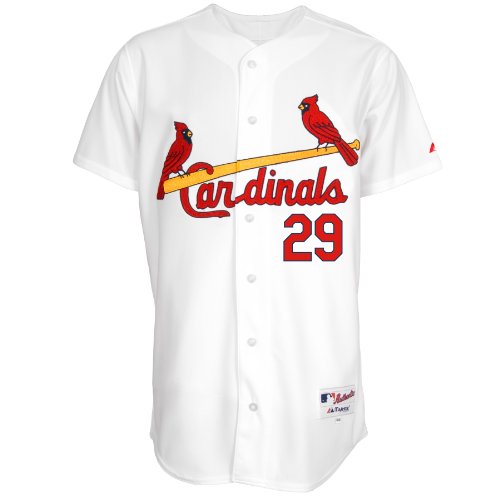 MLB Men's St.Louis Cardinals Chris Carpenter Six Button Authentic Home Jersey (White, 40/Medium)