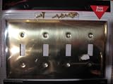 4 Toggle Brass Wallplate