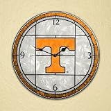 Tennessee Volunteers 12 Art Glass Clock