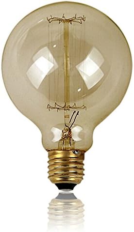 Art Bulb (6 Pack) G95Z Globe Vintage Filament Edison Bulb with E26 Medium Base, 40W, 110-120VAC, Soft White, for Hanging Pendant Light Fixtures