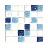 シール式モザイクタイルシート デコレ［ミックス金平糖/1枚販売］/マリン/1枚サイズ：15cm×15cm/Z3K