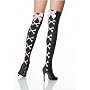 Leg Avenue Nylon Stockings W/Crossbones Print And Satin Bow 9047