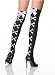 Leg Avenue Nylon Stockings W/Crossbones Print And Satin Bow 9047