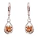 Julycoffee 18k Gold Plated Champagne Crystal Dangle Earrings Jewelry Bb1966