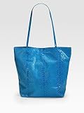 Carlos Falchi Matte Microfiber Small Tote (Bright Blue)