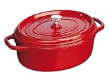  : Staub 4-1/4-Quart Oval Cocotte, Pimento Red