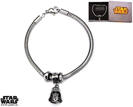 Star Wars Darth Vader 3D Charm Dangle Bead Bracelet Stainless Steel Black