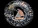 Sailboat Regatta Design - Hand Painted - Platter/Serving Plate - 13 inch diameter
