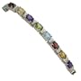 Link Bracelet Silver and Oval Gemstone 7 inches (brclt321)