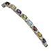 Link Bracelet Silver and Oval Gemstone 7 inches (brclt321)
