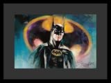 Batman Movie Michael Keaton Dc Comics Tim Burton Art Framed & Matted Poster Print - 16 X 20