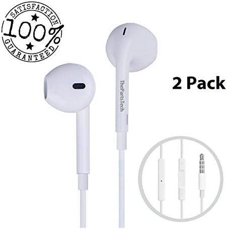 ThePartsTech Earphone Earbud Headset Headphone w/ Volume Control For Apple iPhone 6s Plus 6 5 5s SE (X2 Headphone)