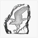 CLEAR GLASS PATRIOTIC EAGLE PAPERWEIGHT FIGURE STATUE