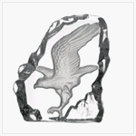CLEAR GLASS PATRIOTIC EAGLE PAPERWEIGHT FIGURE STATUE