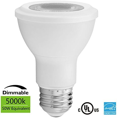 Vanlite Led Par 20 5000k Daylight Bulbs Dimmable 8w 50w Equivalent 25degree Beam Angle - 120V E26 Ul-listed and Energy Star