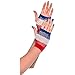 Patriotic Fourth of July Red, White and Blue Stripes Fingerless Fishnet Gloves Accessory, Fabric, Standard Adult Size