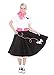 Hip Hop 50's Shop 1950s Adult Poodle Skirt Costume for Women (Black w/Pink M/L)