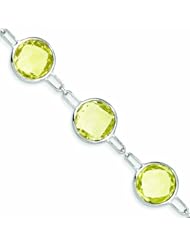 Genuine .925 Sterling Silver Lemon Quartz Circle Bracelet 4.8 Grams . 100% Satisfaction Guaranteed.