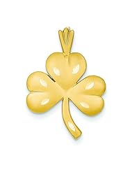 14K Yellow Gold Shamrock Charm Pendant FindingKing