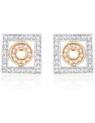 14k TWO TONE GOLD WOMENS EARRING LE-3976 DIAMOND 0.34CT TW
