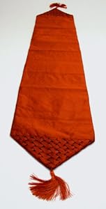 Amazon.com - Table Runner, Rust Color Basket Weave w/Tassels 13x72 inches