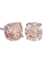 GULICX Rose Gold Tone Yellow Crystal Royal Journey Jewelry Eternity Stud Earring