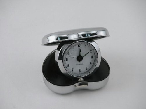 HEART TRAVEL ALARM CLOCK CHROME PLATED