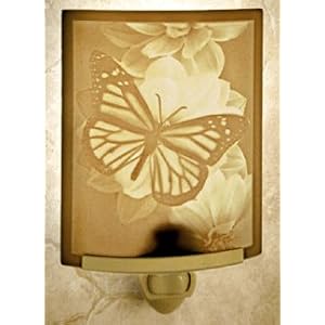 Butterfly Porcelain Lithophane Night Light Monarch Art by The Porcelain Garden