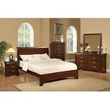 Queen Low Profile Sleigh Bedroom Set in Cappuccino