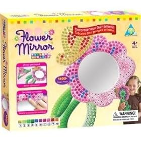 STICKY MOSAIC FLOWER MIRROR KIDS number CRAFT KIT NEW