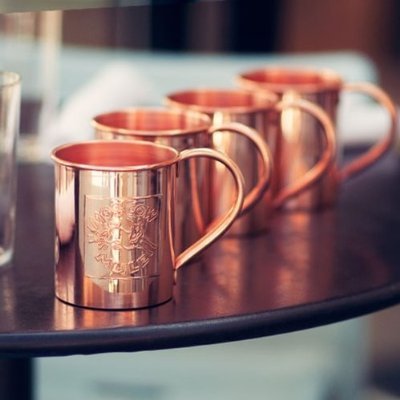 24oz Bar Set 25, Embossed Logo, Solid Copper Moscow Mule Mug by Paykoc (12080Lx25)