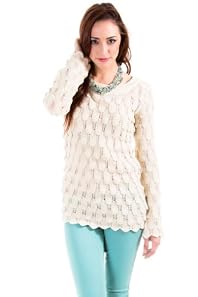 Scale Knit Cardigan in Beige