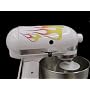 Classic 21 Flame Decal Cover Kit red, orange, and yellow with blue trim, designed to fit all KitchenAid stand mixers, including Artisan, Ultra Power, 4, 5, 6 qt quart mixers, without accessory interference. ELIGIBLE FOR FREE SUPER SAVER SHIPPING ON ORDERS OVER $25