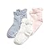 Epeius Baby-Girls Non Slip Ruffle Frilly Ankle Socks Pointelle (Pack of 3)