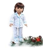 Winter Snow print Cotton Pajama & Slippers ~ Fits 18