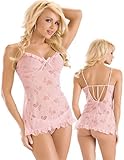 Naughty Sexy Late Night Pink Butterfly Flutter Chemise - 2186 (One Size, Pink)